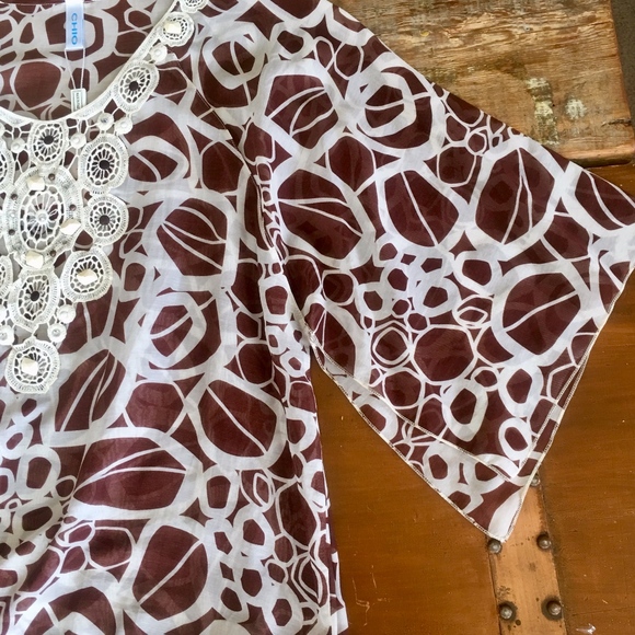 Chio Di Stefania D Resort Wear Short Caftan-NWOT-L - Picture 2 of 8